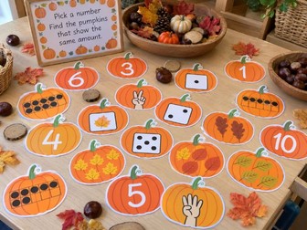 Pumpkin Number Matching 1-10 | EYFS Maths | Subitising | Autumn Activity
