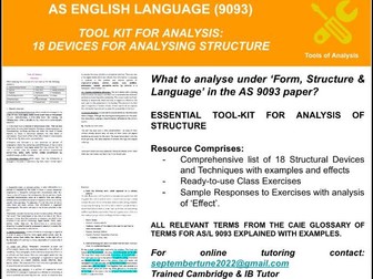 TOOLS OF ANALYSIS: 18 STRUCTURAL DEVICES FOR CAIE AS ENGLISH LANGUAGE (9093)