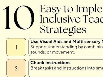 10 Easy to Implement Inclusive Teaching Strategies