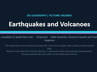 KS3 Geography | Earthquakes & Volcanoes | Full Unit | Lessons, SoW & Assessment Tracker