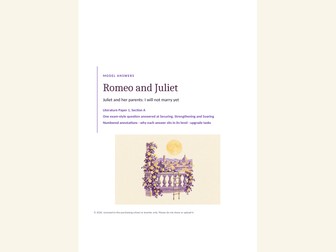 Romeo and Juliet model answers at three levels: Juliet and her parents