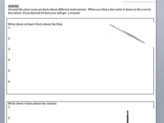 Woodwind lesson whole class activity