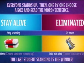 Fortnight Game powerpoint to play with class