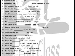 Superlative Adjectives 1 Page BW Worksheet