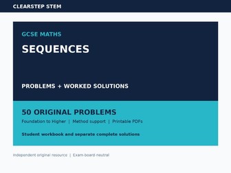 GCSE Sequences Problems and Worked Solutions