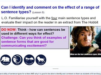 The Hobbit - Using sentences for effect