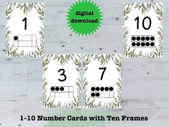 Ten Frame Number Display Posters (1-10)