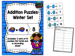 Addition Puzzles: Winter Set