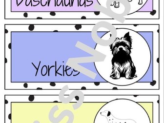 Dog Themed Group Name Labels
