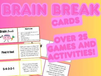 Brain Break Lanyard Cards – 25+ Fun Games & Activities for Pupils
