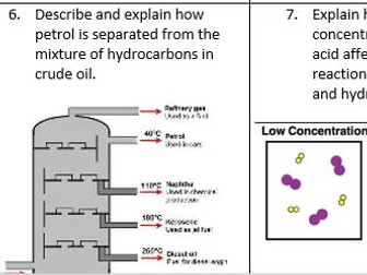 Possible 6-mark questions for AQA GCSE Chemistry paper 2