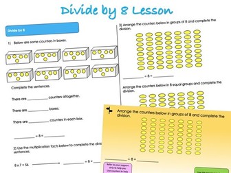 Year 3 Multiplication and Division - Divide by 8 Lesson