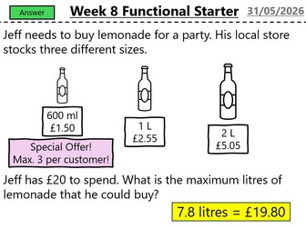 GCSE Maths Functional Skills Starters