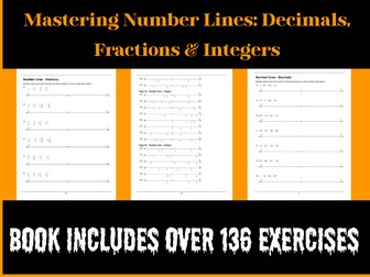 Number Lines Practice Workbook: Decimals, Fractions & Integers