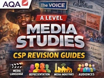 AQA A Level Media Studies CSP Revision Guides – FULL SET (All CSPs, All Frameworks, Theorists)