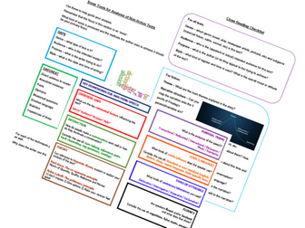 Pack of 3 attractive handouts for close reading: fiction, non-fiction and speech