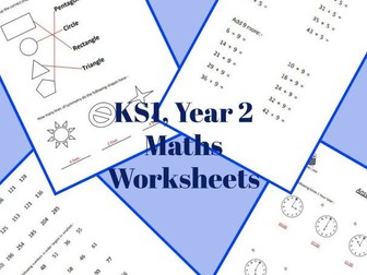 Key Stage 1, Year 2, maths worksheets