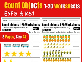 Counting 1–20 Worksheets | Count and Write & Count and Circle