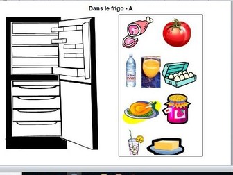 Dans le frigo - a food / drink speaking activity for KS3 to practise il y a / il n'y a pas de