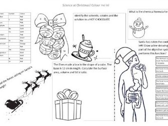 Science christmas sheet