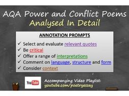 AQA Power and Conflict Poems - Analysed In Detail