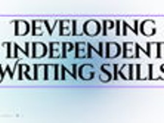 Developing Independent Writers Training for LSA's/LA/TA/Teachers
