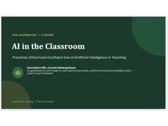 AI in the Classroom - CPD Course | Practical, Ethical & Confident Use of AI in Teaching