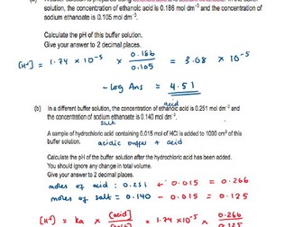 AQA A-Level Chemistry Buffer Calculations with Model Answers