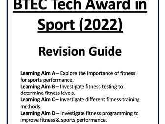 BTEC Sport 2022 - Revision work booklet - Component 3