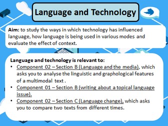 OCR A Level English Language (new spec H470) - Language and Technology Scheme of Work
