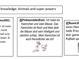 Skills based year 7 vocab test on animals and super powers
