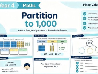 Year 4 | Partition Numbers to 1,000 | Place Value