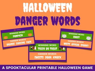 Printable Halloween Danger Words | Printable Halloween Activity | Halloween game