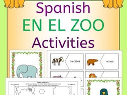 Spanish Zoo Animals - En El Zoo - Activities Pack