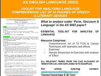 ANALYSING LANGAUGE: 53 LITERARY DEVICES FOR CAIE AS ENGLISH LANGUAGE (9093)