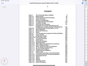 IGCSE CHEMISTRY Topical Questions