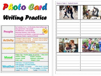 French GCSE Photo Card Writing Practice Booklet