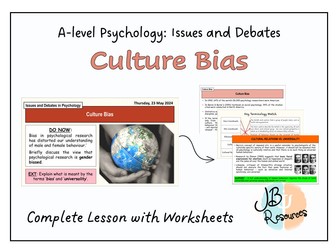 A-Level Psychology - CULTURE BIAS [Issues and Debates]