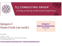 Integers I Game Cards (40 Cards)