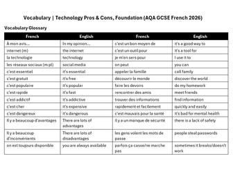 AQA GCSE 2026: COMPLETE Pros Cons | Technology (French Foundation)