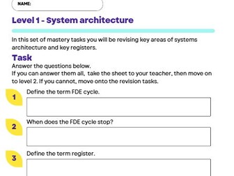 Computer Science paper 1 Mastery tasks (OCR)