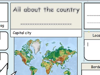 KS1 & 2 Geography –All About A Country blank template