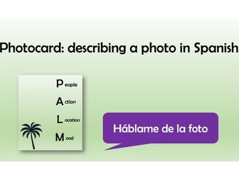 GCSE Spanish Speaking Intro Lesson - Photo Description