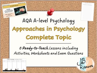 A-LEVEL PSYCHOLOGY - APPROACHES IN PSYCHOLOGY [COMPLETE TOPIC - Includes Slides and Worksheets]