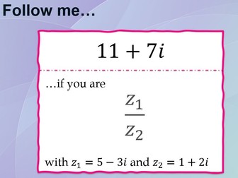 Follow me game cards (complex numbers - operations)