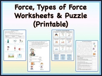 Force, Types of Force - Worksheet  | Printable and Distance Learning