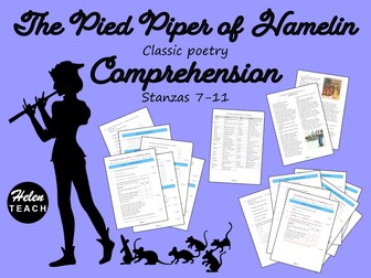 Classic Poetry Comprehension Pied Piper of Hamelin Stanzas 7-11