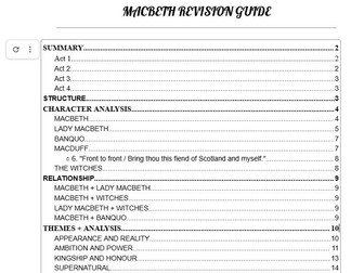 MACBETH REVSION GUIDE