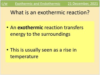 C7.1 Exothermic and Endothermic