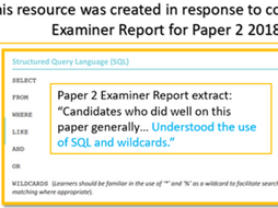 GCSE Computer Science 9-1 SQL Structured Query Language (Paper 2 ...